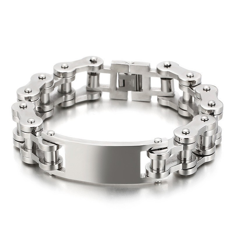 Coole, Chique Biker Titanium Armband Voor Heren Coole, Chique Biker Titanium Armband Voor Heren