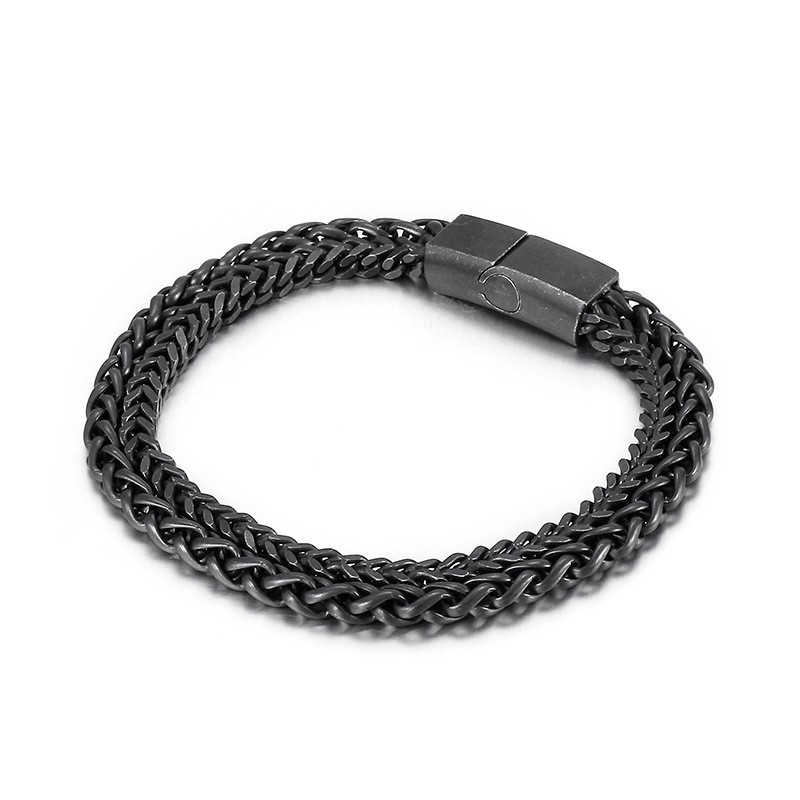 Coole Chique Heren Dubbellaagse Titanium Armband