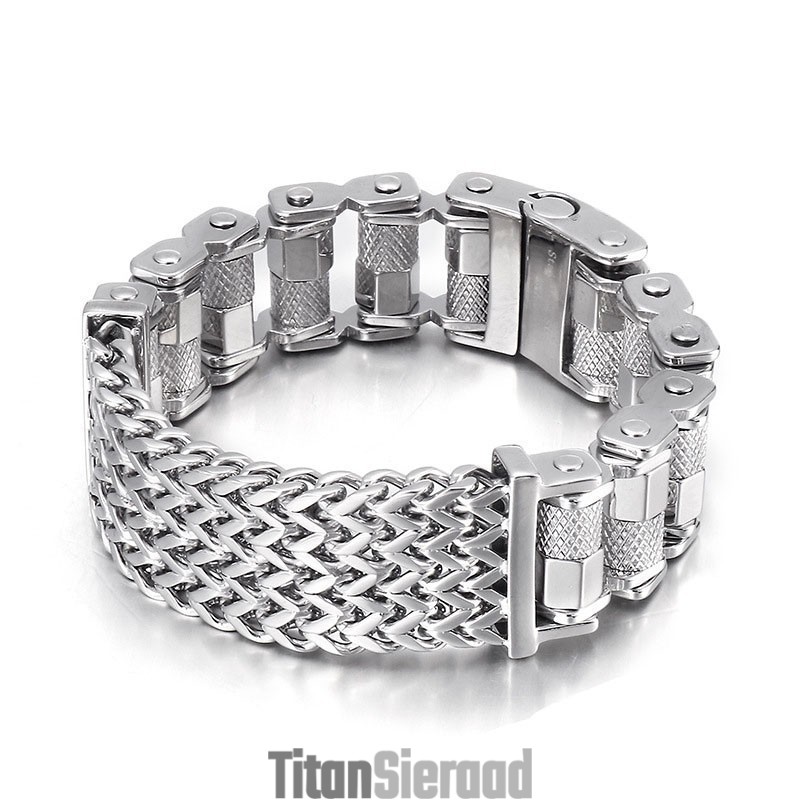 Populaire Heren Titanium Bikerband Met Stalen Band