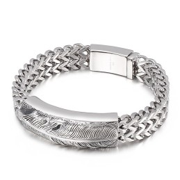 Herenmode Hip-Hop Feather Titanium Armband