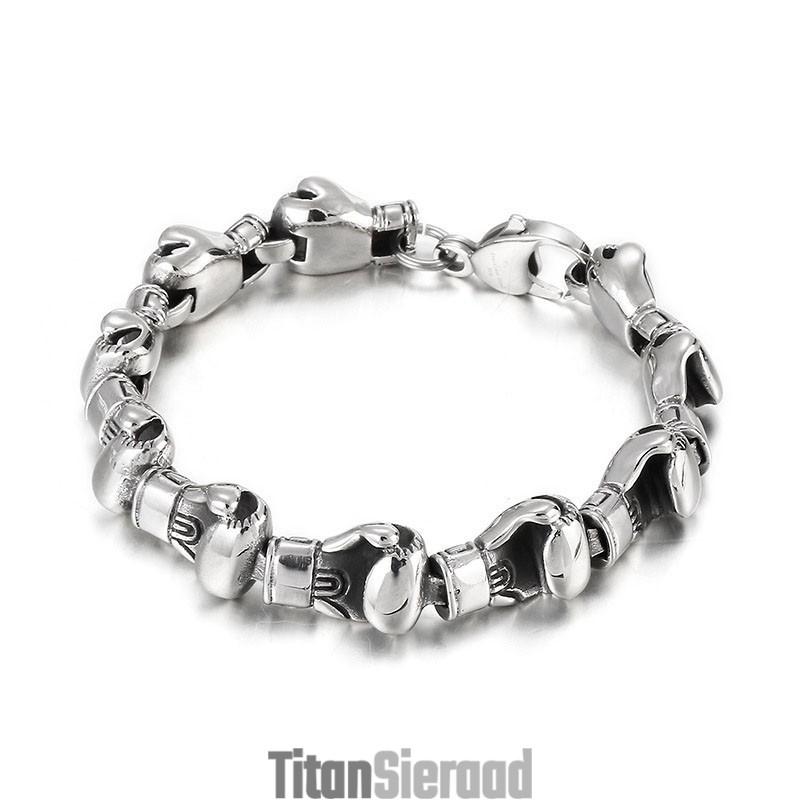 Coole Hip Hop Boks Titanium Armband Voor Heren Coole Hip Hop Boks Titanium Armband Voor Heren