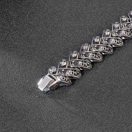 Coole Zware Schedel Stereoscopische Titanium Herenarmband