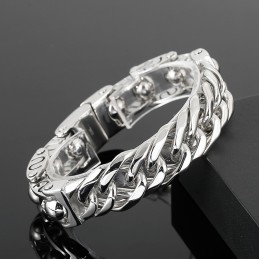 Trendy Ronde Kralen Chique Heren Titanium Armband