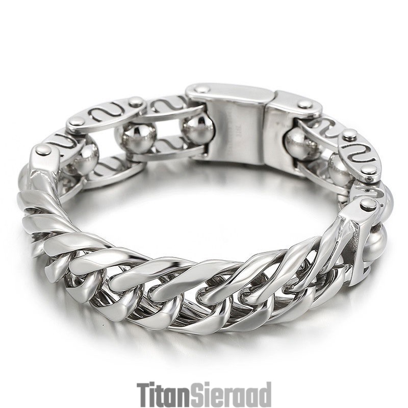 Trendy Ronde Kralen Chique Heren Titanium Armband Trendy Ronde Kralen Chique Heren Titanium Armband