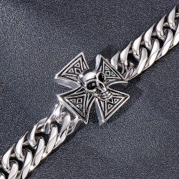 Coole Heren Kruis Schedel Armband