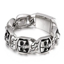Populaire Coole Schedel Titanium Herenarmband