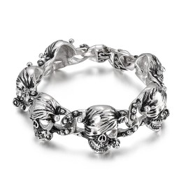 Populaire Zwarte Schedel Titanium Armband Voor Heren