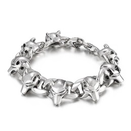 Populaire Titanium Armband Met Dierenkop Voor Heren