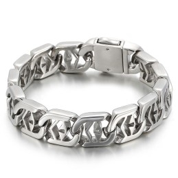 Cross Hollow Chic Style Titanium Herenarmband