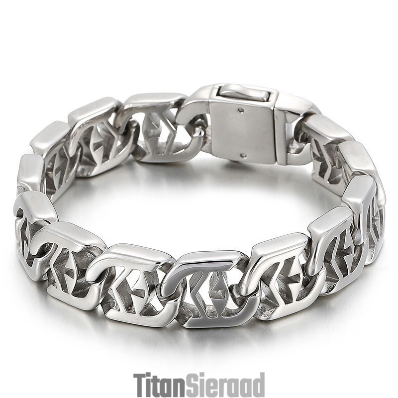 Cross Hollow Chic Style Titanium Herenarmband Cross Hollow Chic Style Titanium Herenarmband