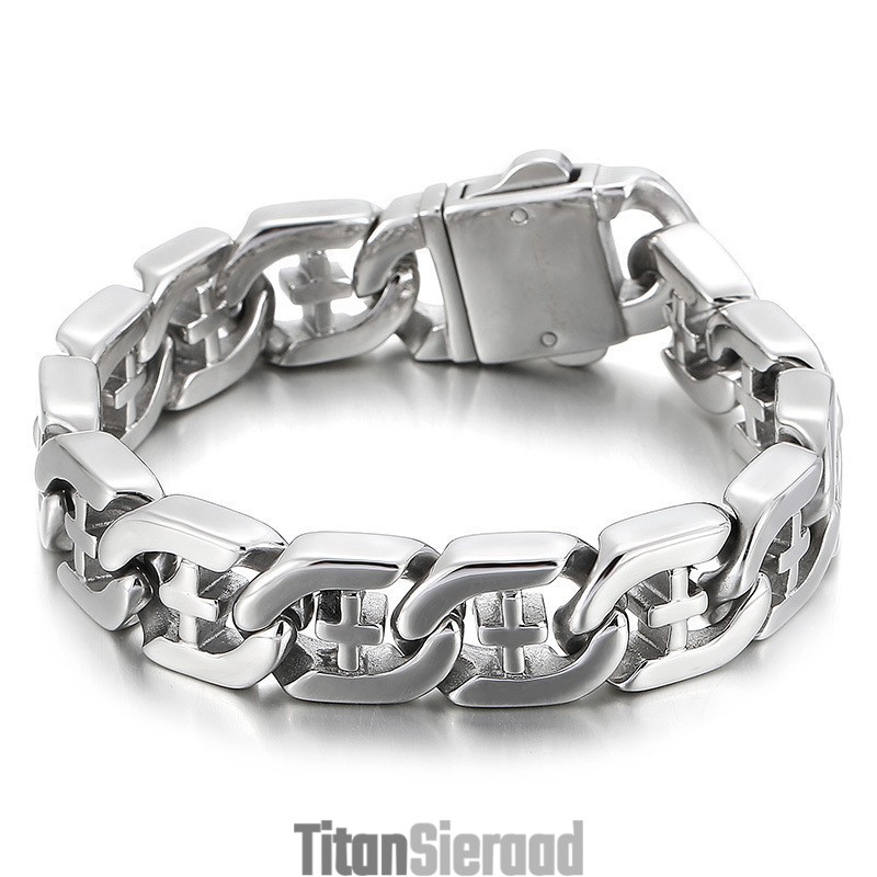 Cross Hollow Chic Stijl Titanium Armband Voor Heren Cross Hollow Chic Stijl Titanium Armband Voor Heren