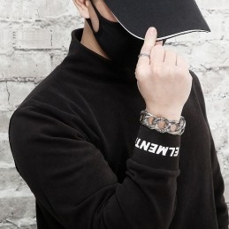 Street Style Cool Heren Slang Titanium Armband