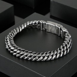 Coole, Eenvoudige Mesh Titanium Drukknoop Armband Voor Heren