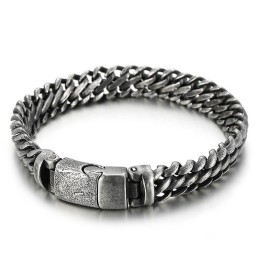 Coole, Eenvoudige Mesh Titanium Drukknoop Armband Voor Heren
