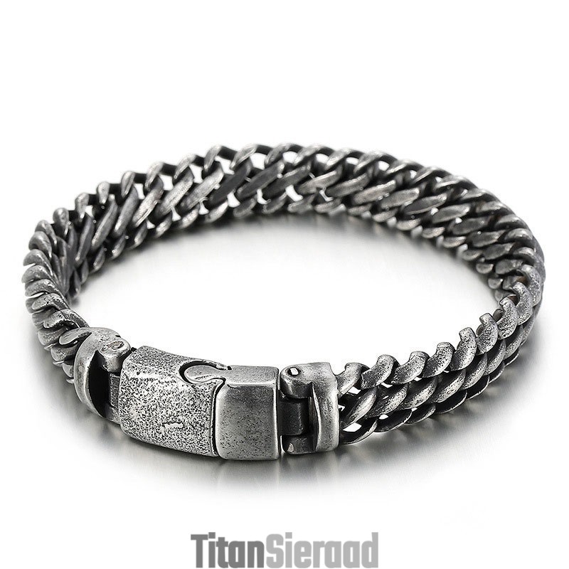 Coole, Eenvoudige Mesh Titanium Drukknoop Armband Voor Heren