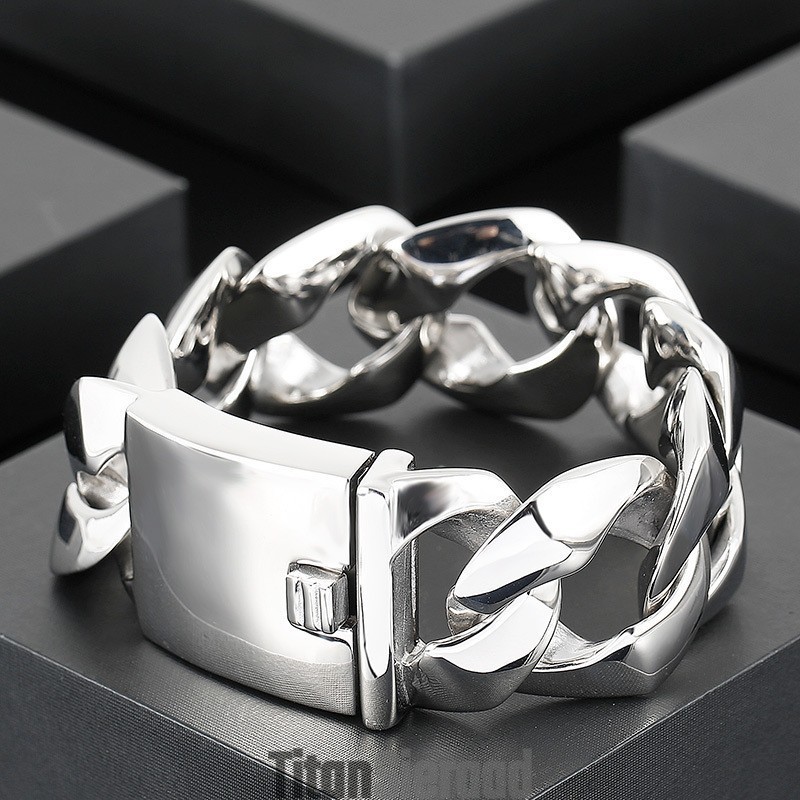 Mode Heren Gepolijste Handsieraden Titanium Armband