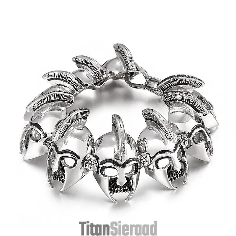 Coole General Warrior Head Titanium Armband Voor Heren Coole General Warrior Head Titanium Armband Voor Heren