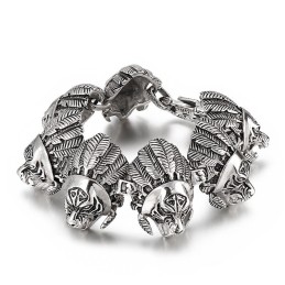 Coole General Warrior Head Titanium Armband Voor Heren
