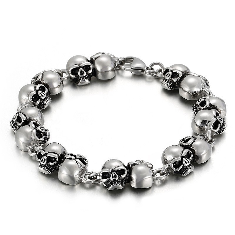 Mode Titanium Schedel Armband Voor Heren Mode Titanium Schedel Armband Voor Heren