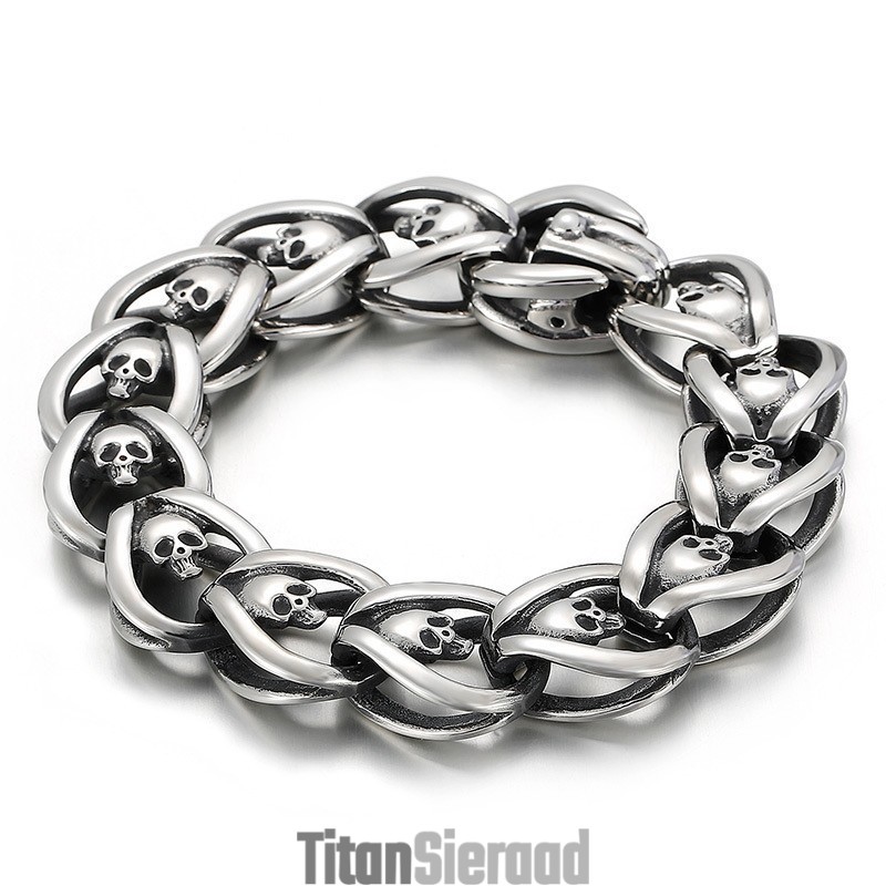 Mode Titanium Schedel Armband Voor Heren Mode Titanium Schedel Armband Voor Heren