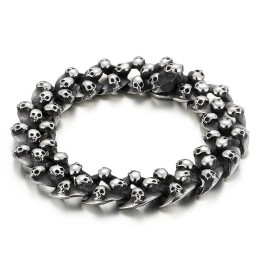 Mode Titanium Schedel Armband Voor Heren