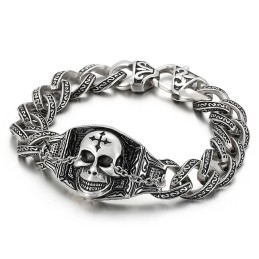 Titanium Schedel Herenarmband