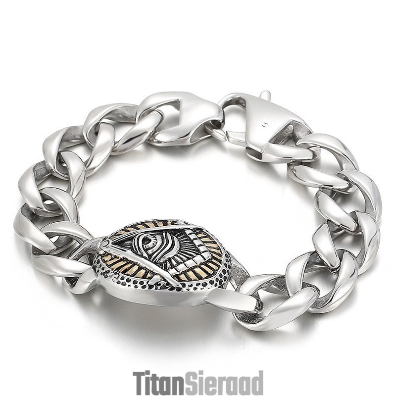 Titanium Schedel Herenarmband