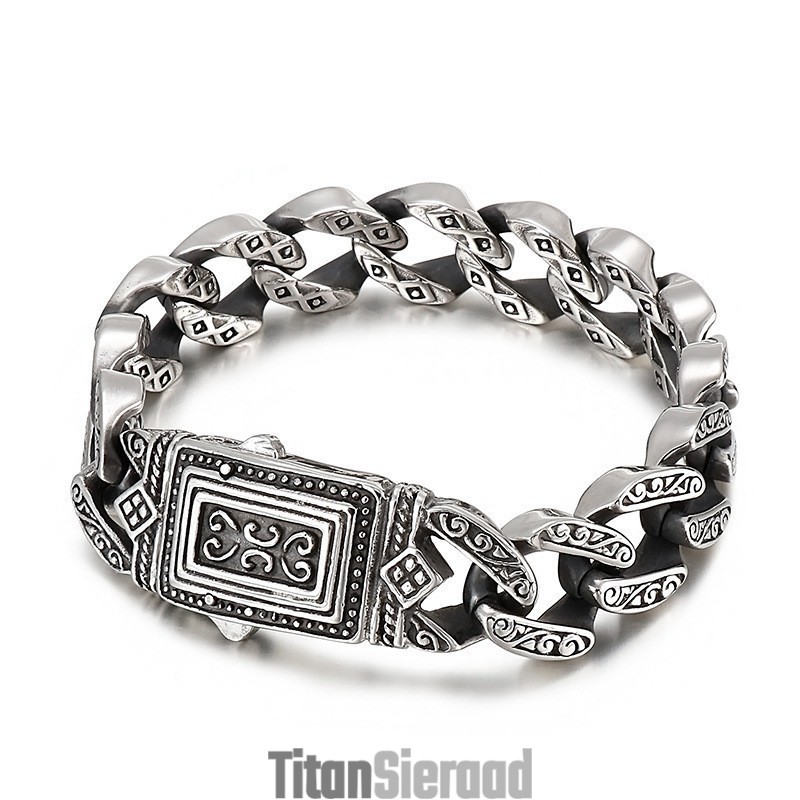Chique Heren Casting Charm Titanium Armband