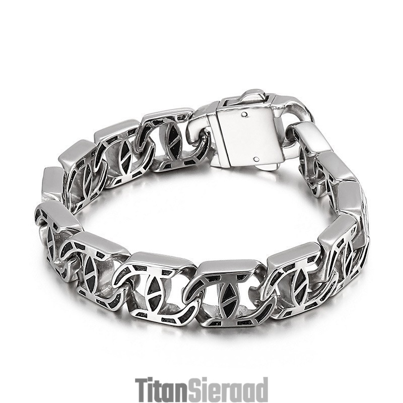 Chique Heren Casting Charm Titanium Armband