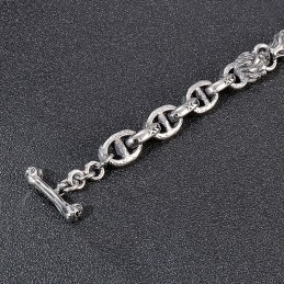 Mode Titanium Dag Woordketting Leeuwenkop Herenarmband Podiumaccessoires