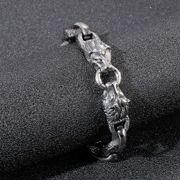 Mode Titanium Dag Woordketting Leeuwenkop Herenarmband Podiumaccessoires