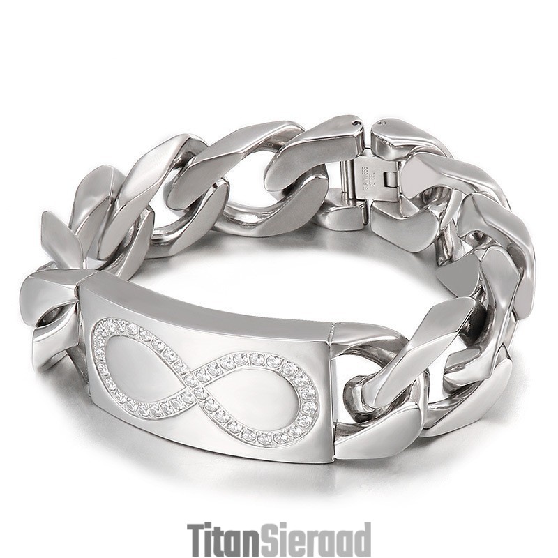 Chique Stijl 8 Woorden Met Diamanten Heren Titanium Armbanden Chique Stijl 8 Woorden Met Diamanten Heren Titanium Armbanden