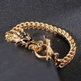 Fashion Street Dragon Head Titanium Armband