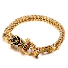 Fashion Street Dragon Head Titanium Armband