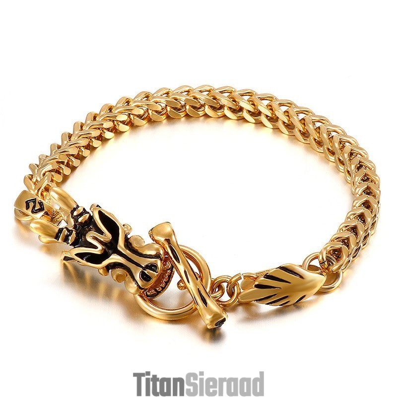 Fashion Street Dragon Head Titanium Armband