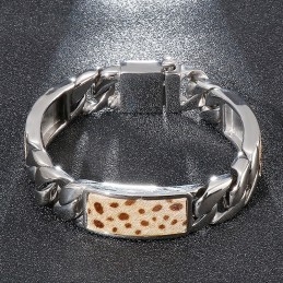 Tide Herenmode Hand Sieraden Bloem Luipaard Print Knoop Titanium Armband