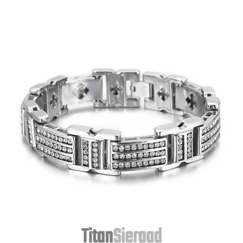 Mode Titanium Herenarmbanden Met Diamanten