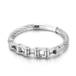 Chique Titanium Bikerkettingarmband Voor Heren En Dames