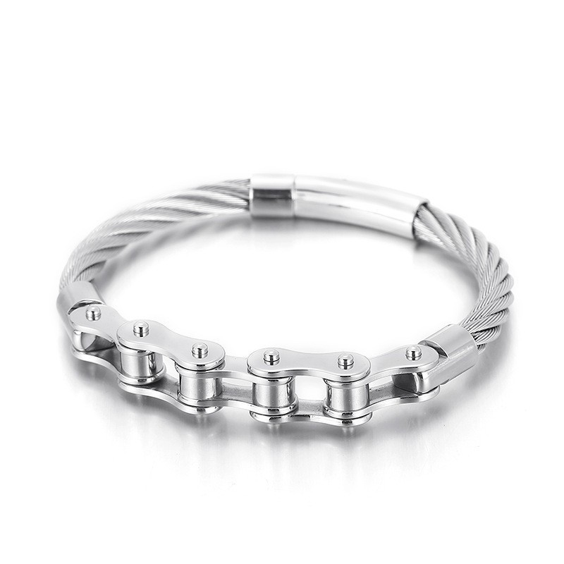 Chique Titanium Bikerkettingarmband Voor Heren En Dames Chique Titanium Bikerkettingarmband Voor Heren En Dames
