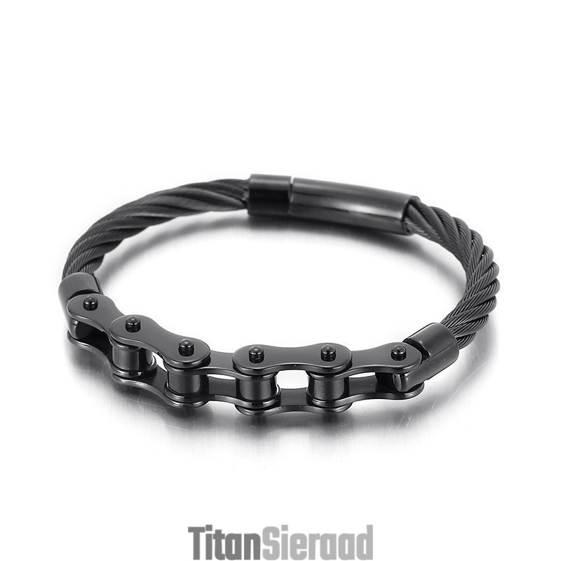 Chique Titanium Bikerkettingarmband Voor Heren En Dames Chique Titanium Bikerkettingarmband Voor Heren En Dames
