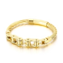Chique Titanium Bikerkettingarmband Voor Heren En Dames