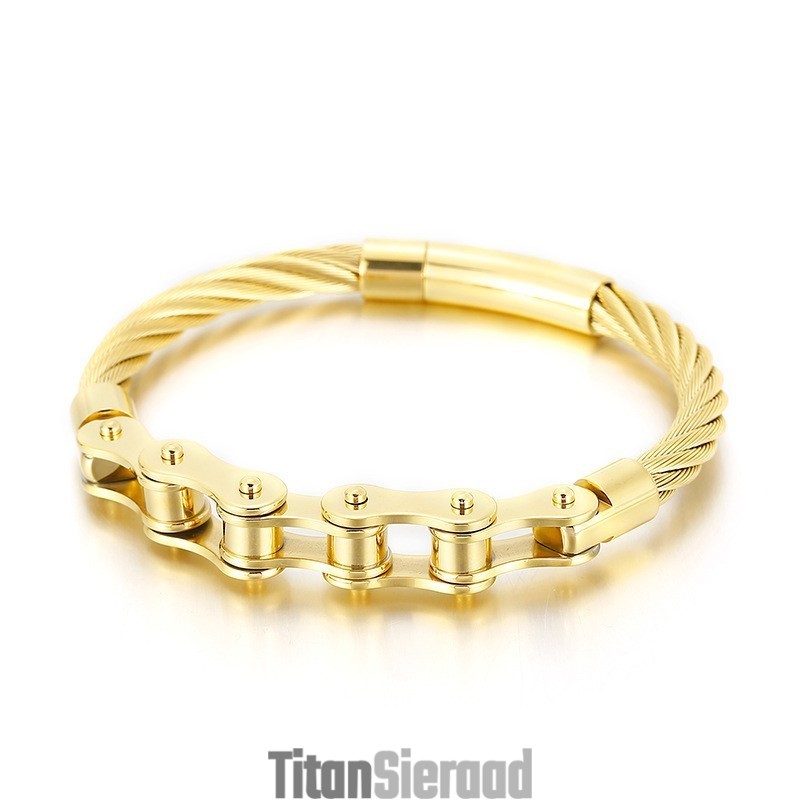 Chique Titanium Bikerkettingarmband Voor Heren En Dames Chique Titanium Bikerkettingarmband Voor Heren En Dames