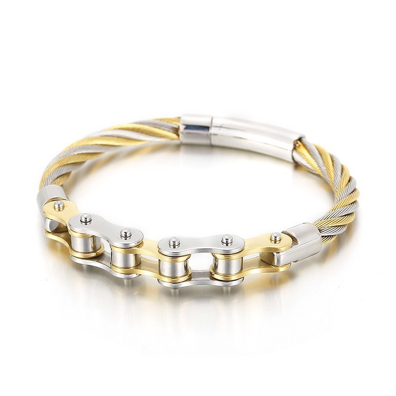 Chique Titanium Bikerkettingarmband Voor Heren En Dames Chique Titanium Bikerkettingarmband Voor Heren En Dames