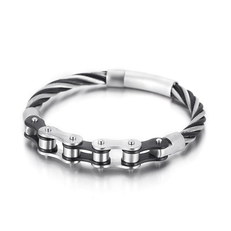 Chique Titanium Bikerkettingarmband Voor Heren En Dames Chique Titanium Bikerkettingarmband Voor Heren En Dames