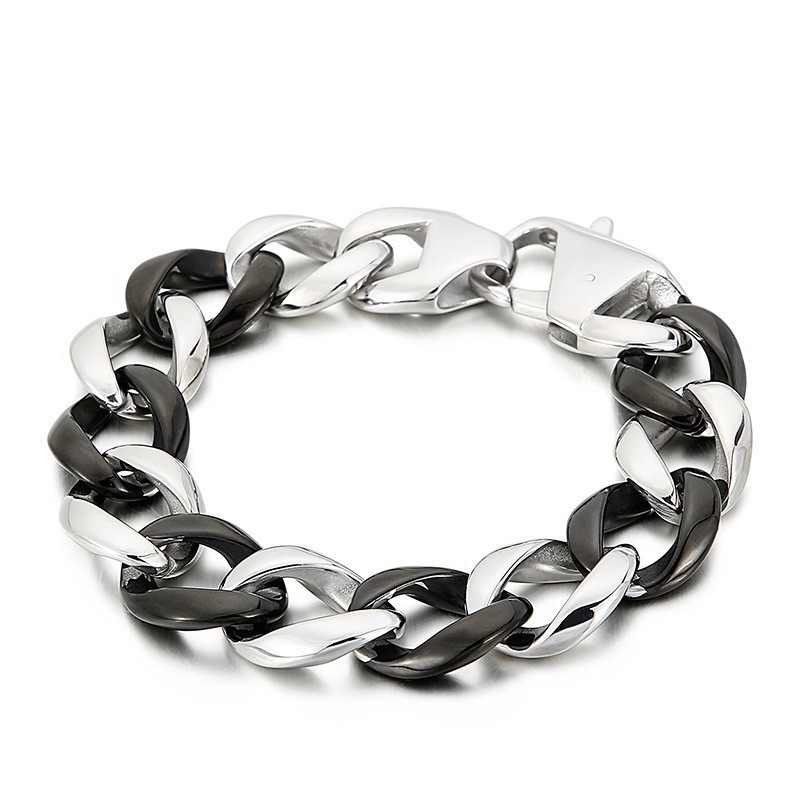 Zwarte Titanium Armband Voor Heren