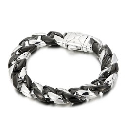 Zwarte Titanium Armband Voor Heren