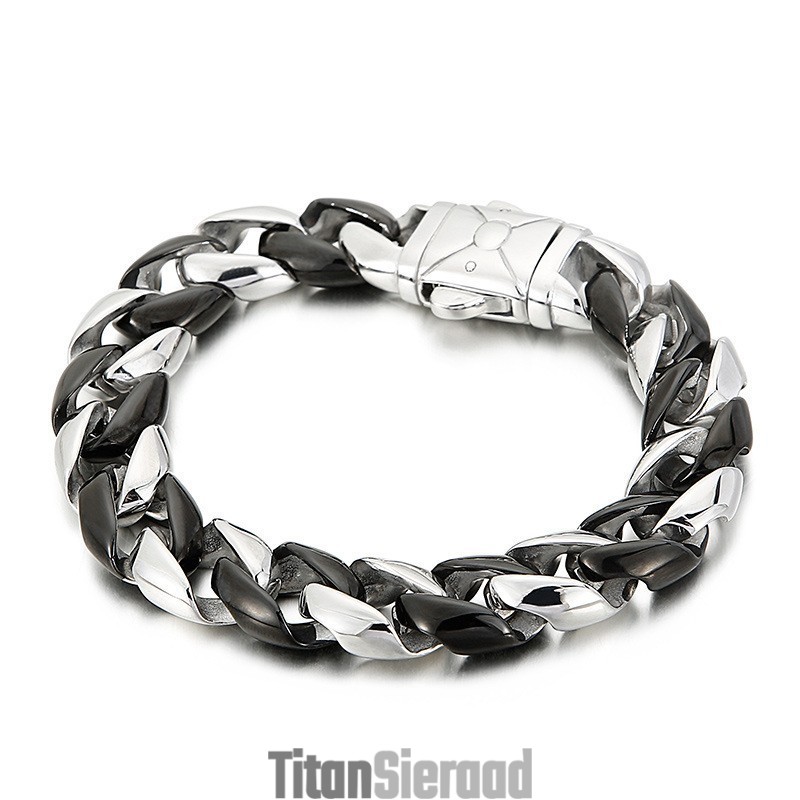 Zwarte Titanium Armband Voor Heren