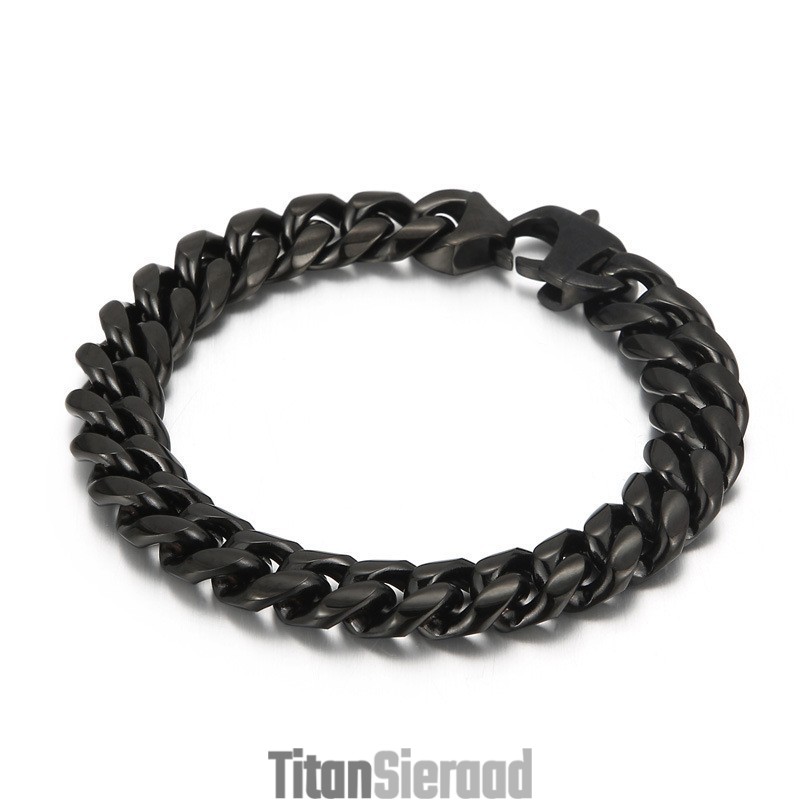 Prachtige Titanium Cubaanse Kettingarmband Prachtige Titanium Cubaanse Kettingarmband