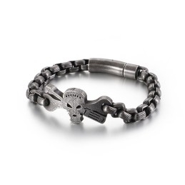 Titanium Schedelarmband Voor Heren