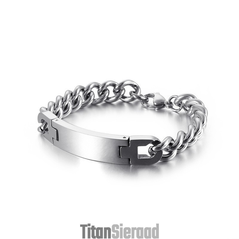Fashion Bend Merk Titanium Herenarmband Fashion Bend Merk Titanium Herenarmband